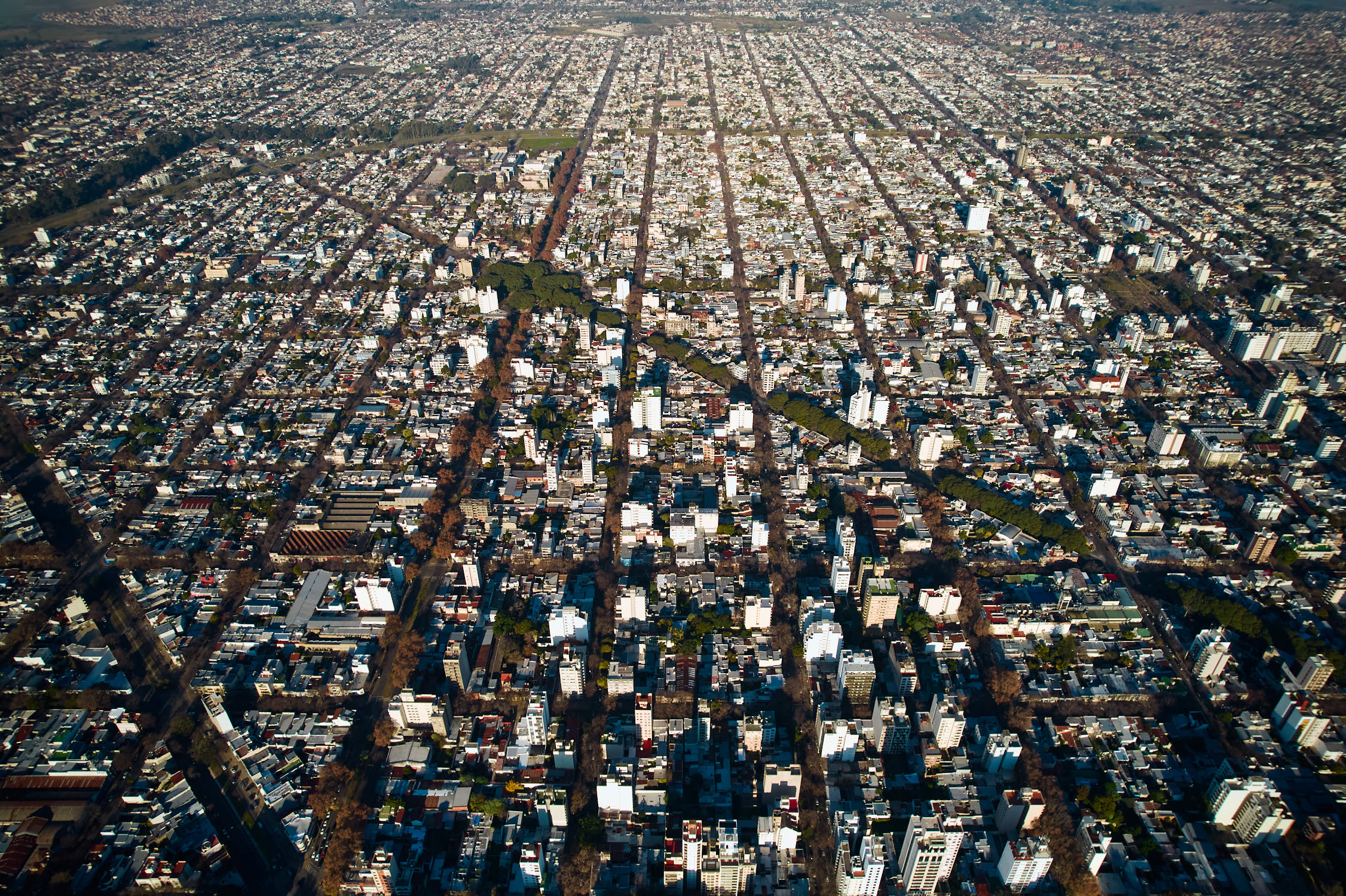 Aerial view of La Plata grid pattern