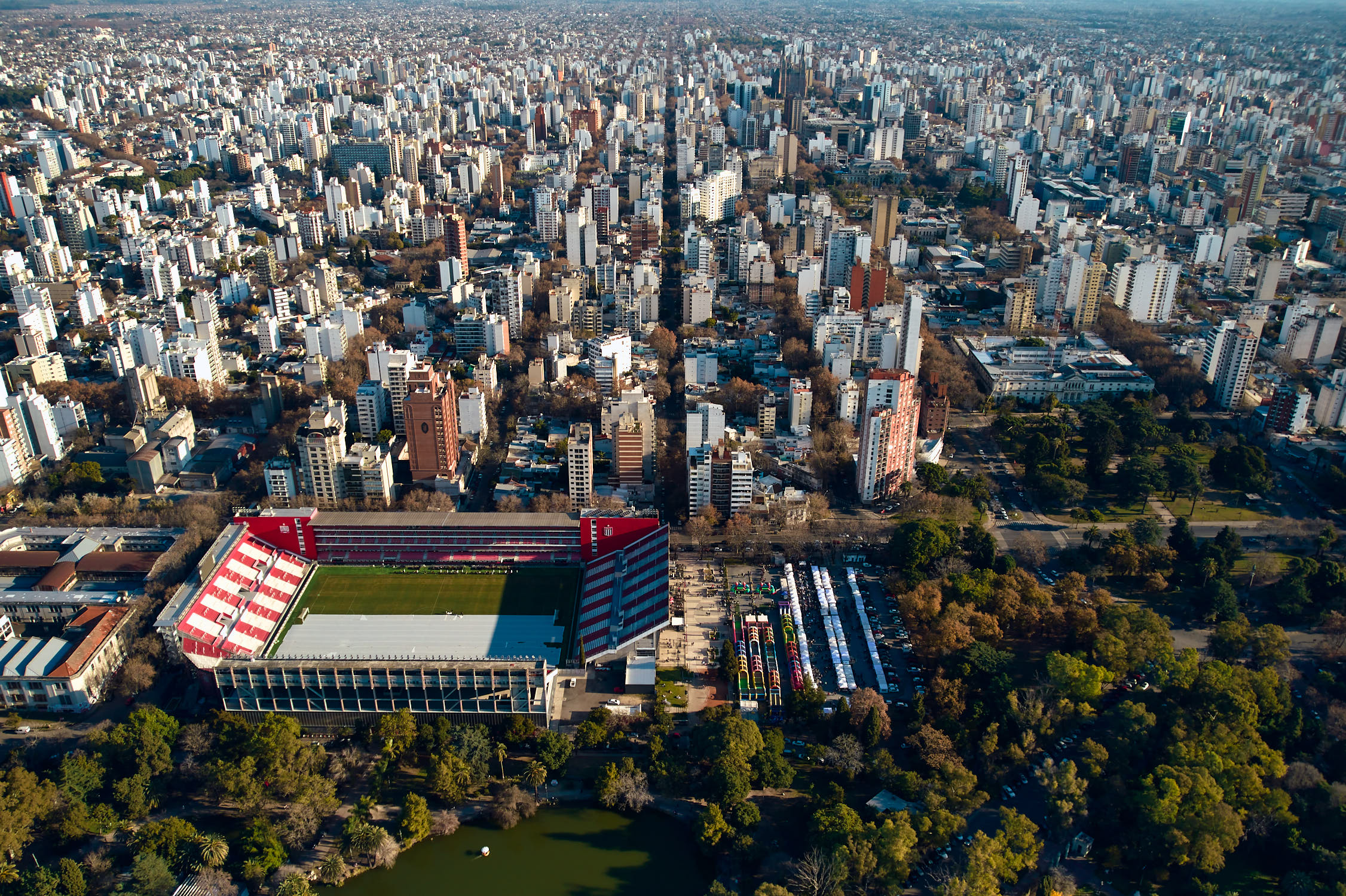 Chessboard-like blocks of La Plata from above